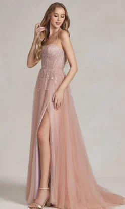 A-Line Long Lace Prom Dress with Sheer Waist