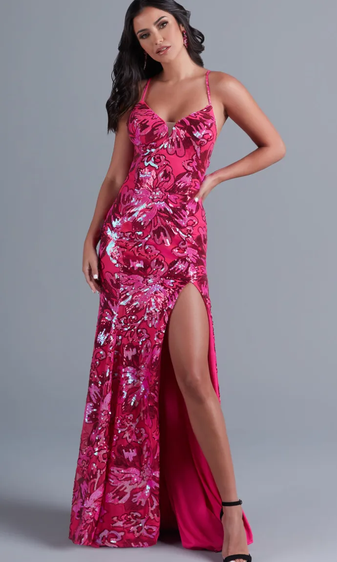 Backless Bright Long Sequin Formal Dress