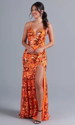 Backless Bright Long Sequin Formal Dress