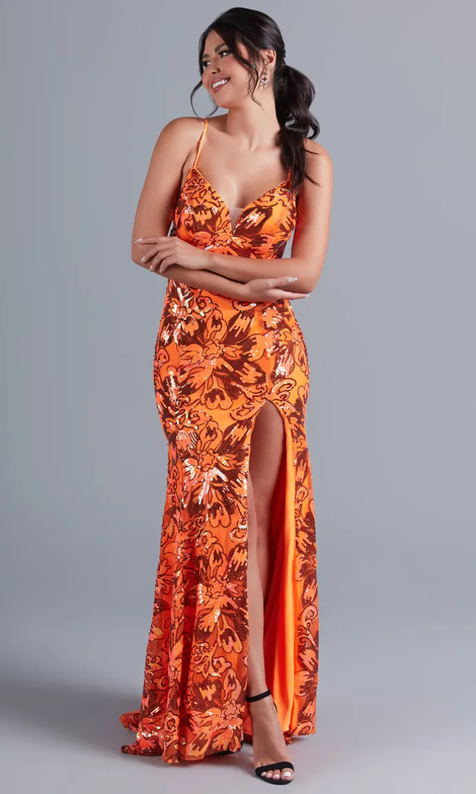 Backless Bright Long Sequin Formal Dress