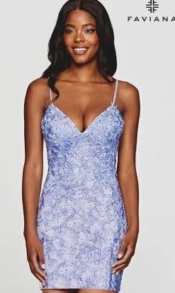 Backless Lace-Up Short Faviana Homecoming Dress