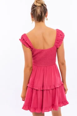Cap-Sleeve Short Ruffled Graduation Party Dress