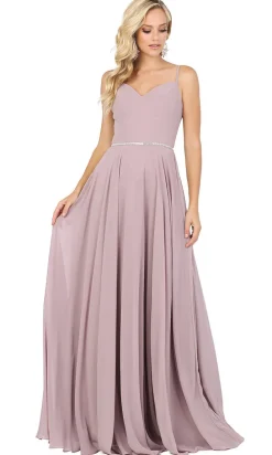 Corset-Back A-Line Prom Gown with Beaded Waist