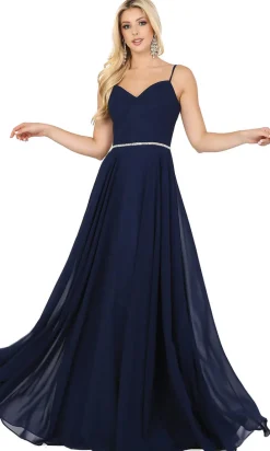 Corset-Back A-Line Prom Gown with Beaded Waist