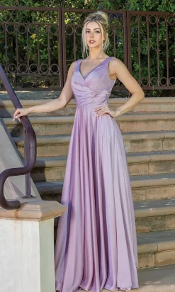 Corset-Back Long A-Line Prom Dress with Pockets