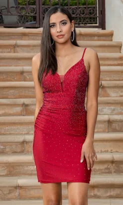 Corset-Back Short Tight Cocktail Dress
