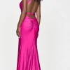 Faviana Hot Pink Long Prom Dress with Strappy Back