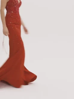 Faviana Light Blue Long Beaded Mermaid Prom Dress