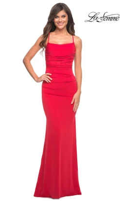 Form-Fitting Open-Back Long La Femme Prom Dress