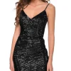 La Femme Short Sequin Hoco Party Dress