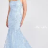 Lace Up Back Mermaid Prom Dress In Lace EW122032