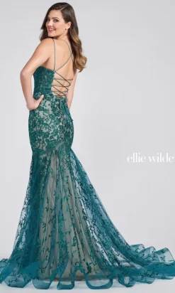 Lace Up Back Mermaid Prom Dress In Lace EW122032