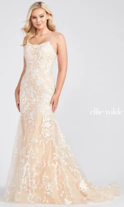 Lace Up Back Mermaid Prom Dress In Lace EW122032