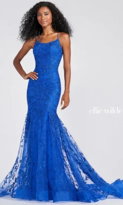 Lace Up Back Mermaid Prom Dress In Lace EW122032