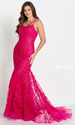 Lace Up Back Mermaid Prom Dress In Lace EW122032