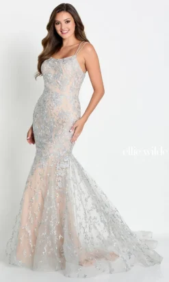 Lace Up Back Mermaid Prom Dress In Lace EW122032