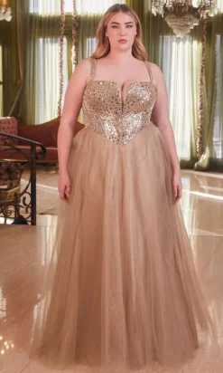 Long Plus-Size Formal Dress Cd0217C by Ladivine