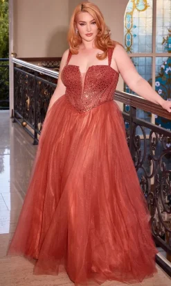 Long Plus-Size Formal Dress Cd0217C by Ladivine