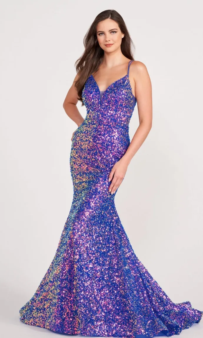 Mermaid Sequin Prom Dress By Ellie Wilde EW34016