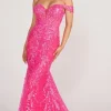 Off The Shoulder Lace Embroidered Prom Dress EW34007