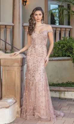 Off-the-Shoulder Embellished Long Prom Dress 4343