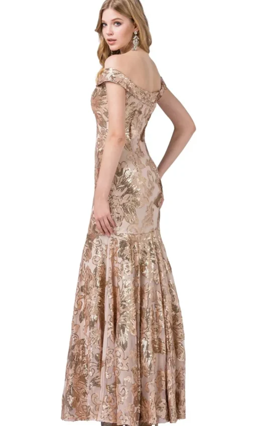 Off-the-Shoulder Sequin Mermaid Formal Gown