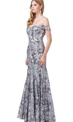 Off-the-Shoulder Sequin Mermaid Formal Gown