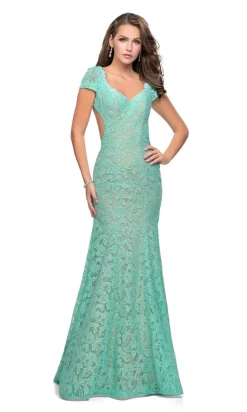 Open Back Floor Length Dress by La Femme