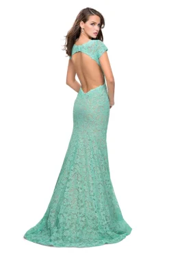 Open Back Floor Length Dress by La Femme