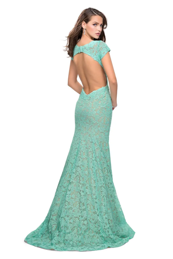 Open Back Floor Length Dress by La Femme