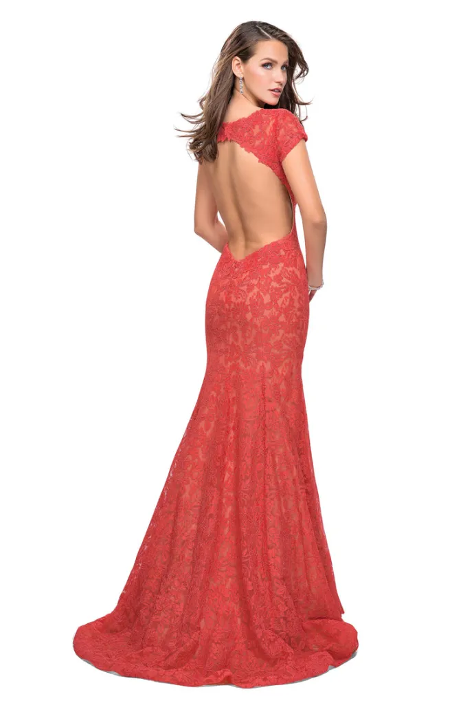 Open Back Floor Length Dress by La Femme