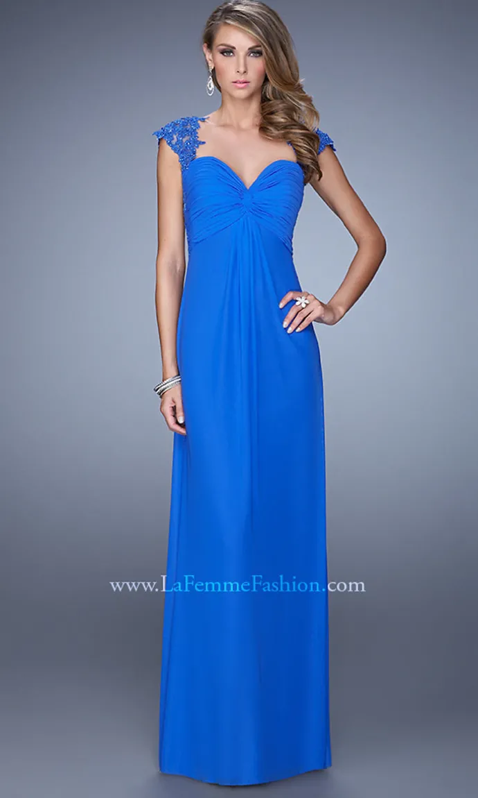 Open-Back Empire-Waist Long La Femme Prom Dress