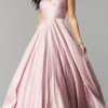 Pleated-Bodice Long Classic Formal Ball Gown