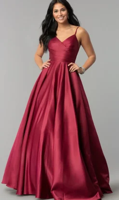 Pleated-Bodice Long Classic Formal Ball Gown