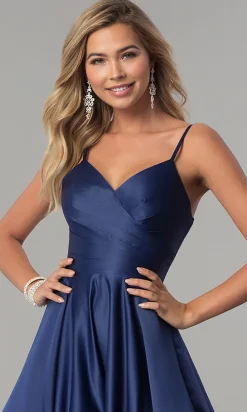 Pleated-Bodice Long Classic Formal Ball Gown