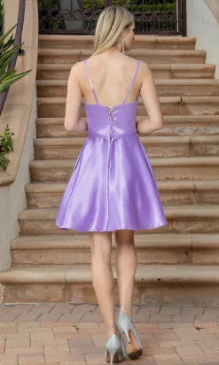 Short A-Line Homecoming Dress with Beaded Bodice