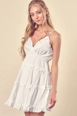 Short Tiered Casual Summer Dress with Ruffles