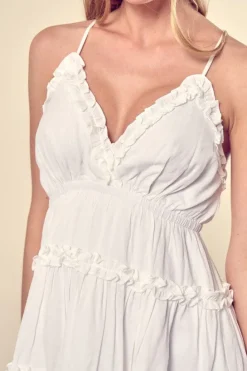 Short Tiered Casual Summer Dress with Ruffles